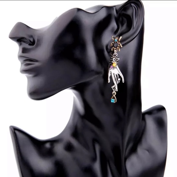 Itsy Bitsy Spider Silver & Gold Antique Earrings - Picture 4 of 7